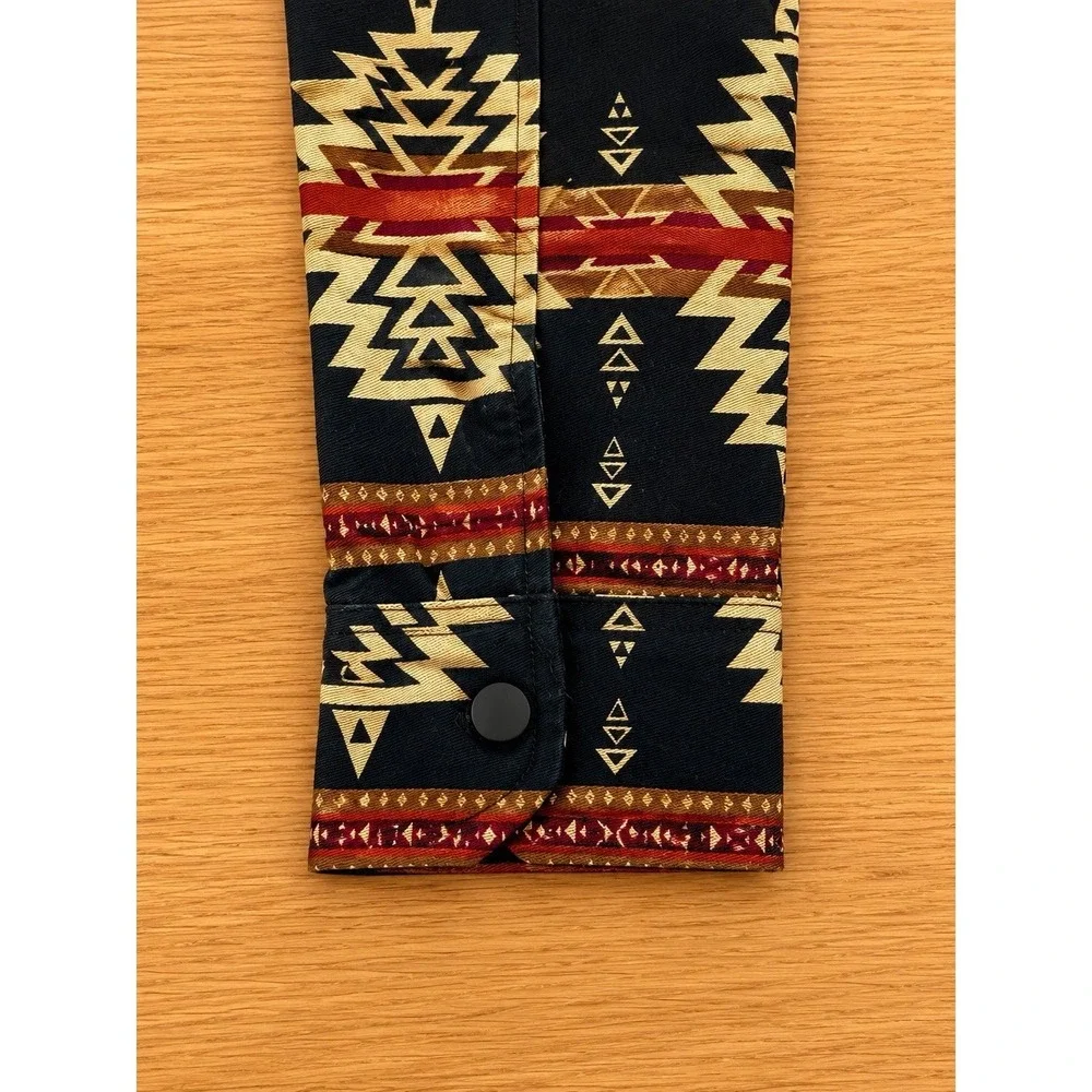 Nomad South Western Twill Shirt Jacket Black Tobacco Aztec Style Nico-MN